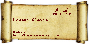 Lovasi Alexia névjegykártya